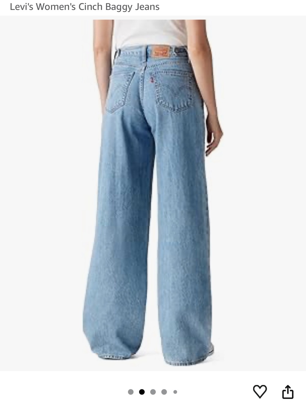 Levi's Light Blue High-Rise Cinch Baggy Jeans 30 - Picture 2 of 2